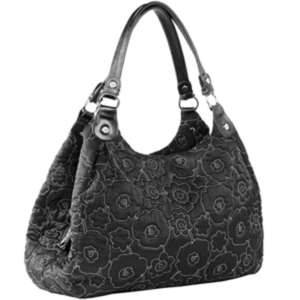 Thirty One 5th Ave Black Quilted Hobo Bag EUC